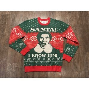 Elf “ OMG Santa! I know him “ ugly Christmas holiday sweater Size Small